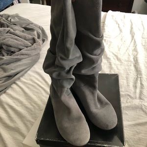 Gray Suede Boots